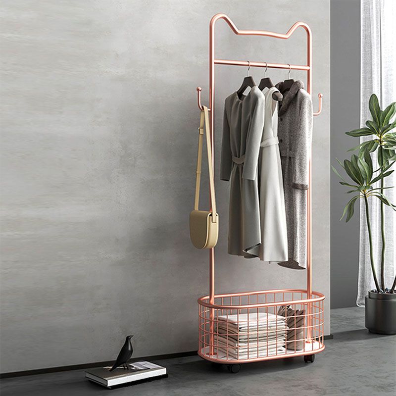 Contemporary Hall Stand Metal No Distressing Hooks Included Free Standing Rack Metal