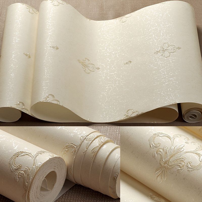 3D Embossed Washable Wallpaper Retro Style Jacquard Wall Covering for Bedroom Decoration