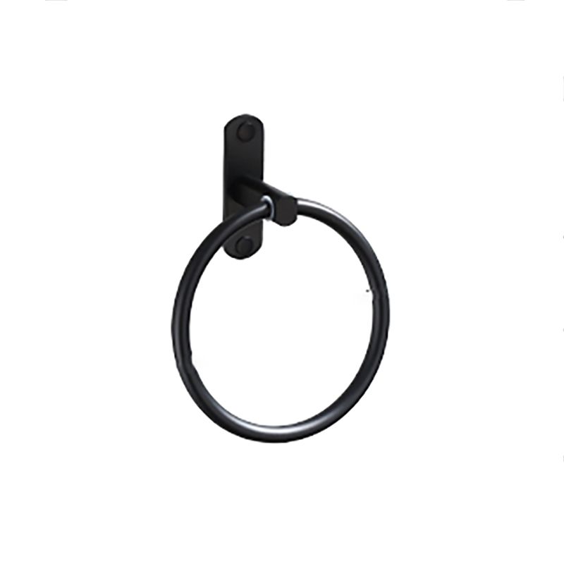 Contemporary Bathroom Accessory Set Black Finish Robe Hooks/Towel Ring Bar