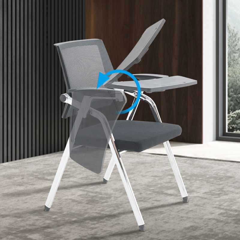 Mesh Mid Back Conference Chair Contemporary Fixed Arms Folding Chair