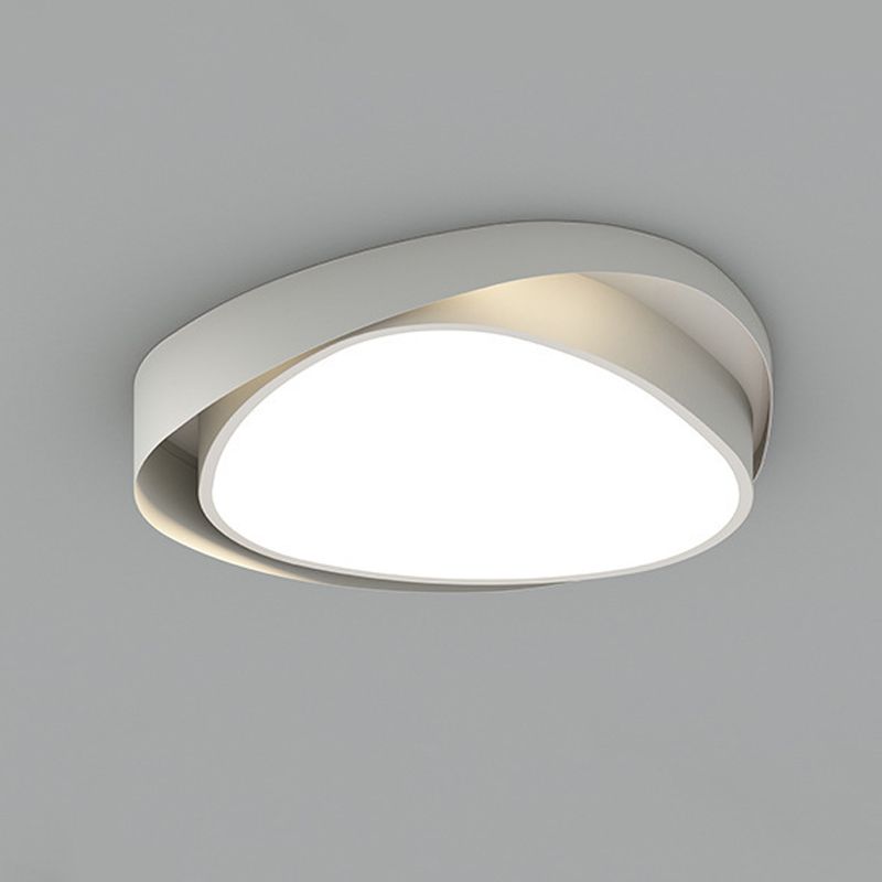 Modern LED Ceiling Light Geometric White Flush Mount Lighting for Bedroom