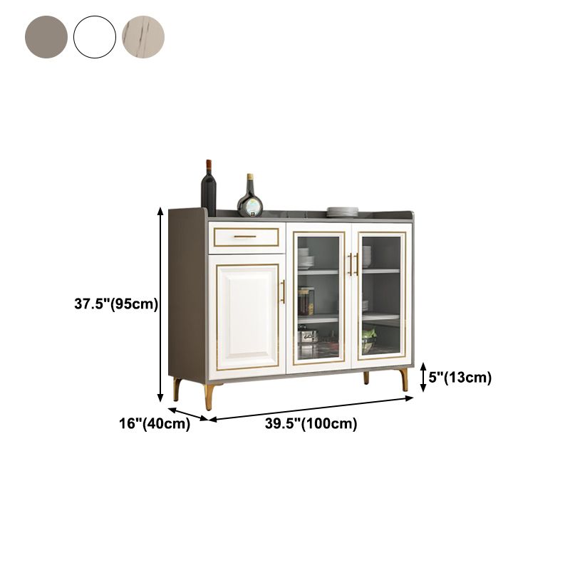 Modern Engineered Wood Sideboard Adjustable Shelves Kitchen Sideboard