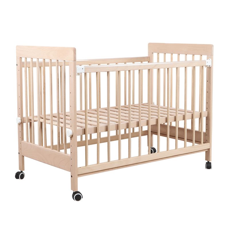 Convertible Baby Crib Wood Nursery Bed with Adjustable Height