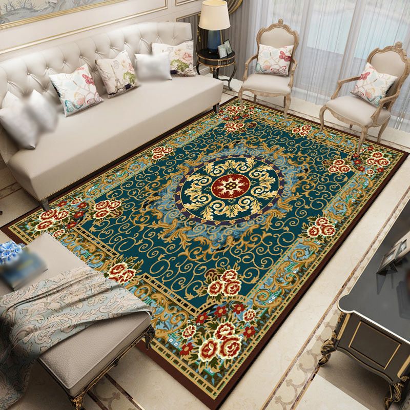 Alfombra de poliéster vintage de beige alfombra gráfica de interiores