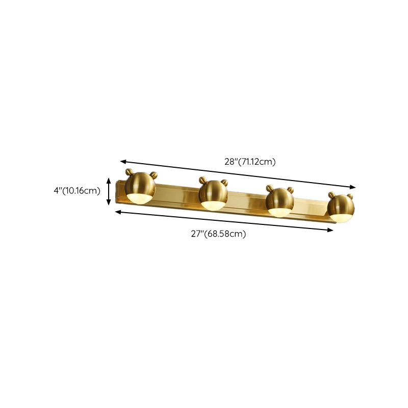 Contemporary Golden 1/2/3/4 Bathroom Vanity Light Single LED Metal Bath Bar