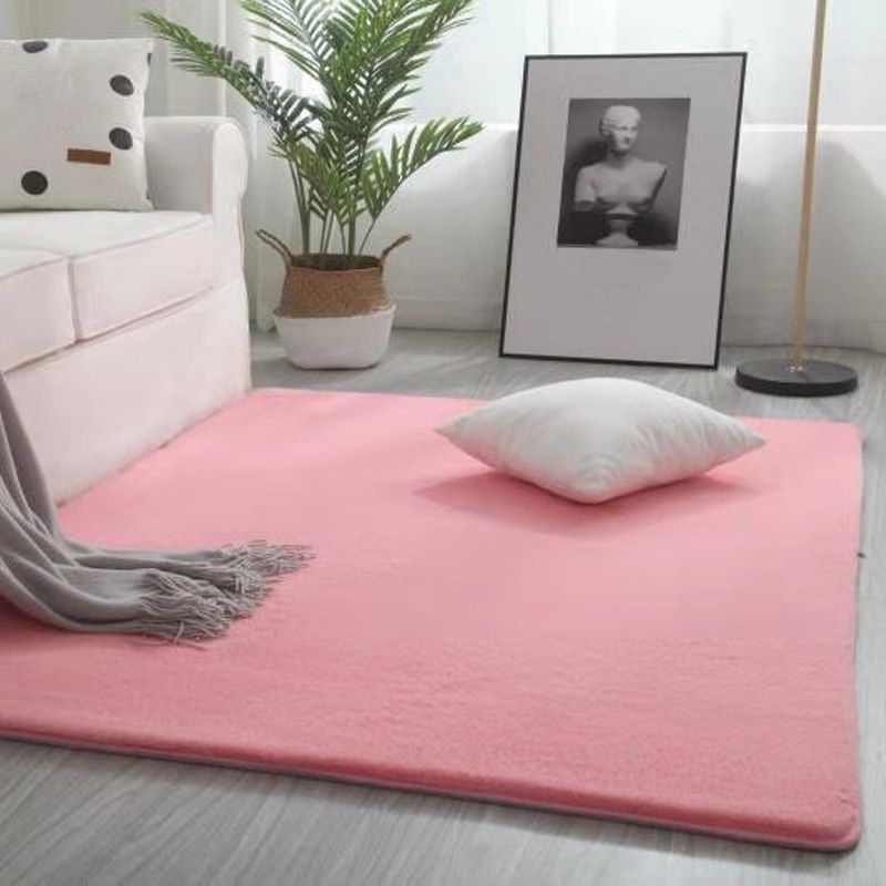 Modern Carpet Pure Color Polyester Area Rug Anti-Slip Easy Care Rug for Living Room