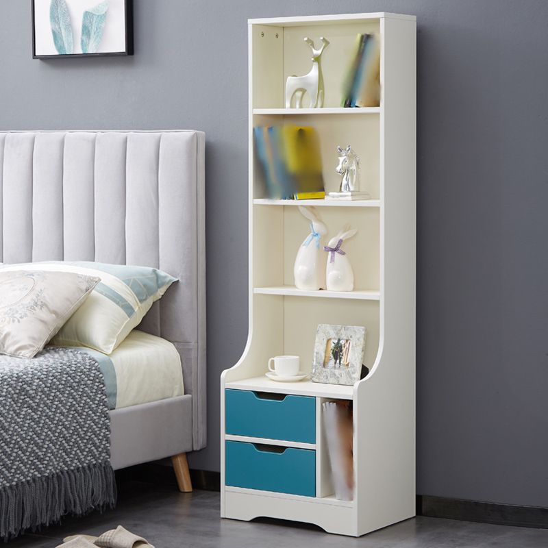 Plates Open Storage Nightstand 2-Drawer Modern Beg Nightstand with Shelfs