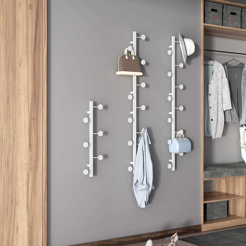 Modern Steel Wall Mounted Coat Rack 27.56" L 6 Hooks Coat Hanger