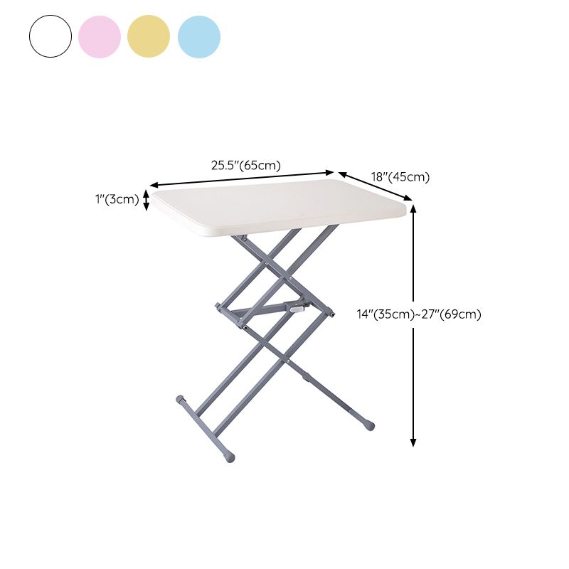 Matte Finish Plastic Camping Table Contemporary Patio Table with Metal Frame