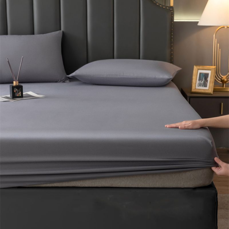 Soft Polyester Fitted Sheet Breathable Solid Color Fitted Sheet Set