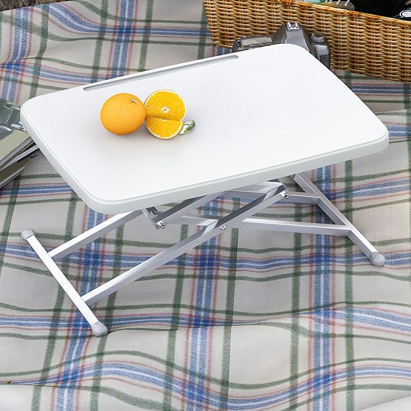 Matte Finish Plastic Camping Table Contemporary Patio Table with Metal Frame