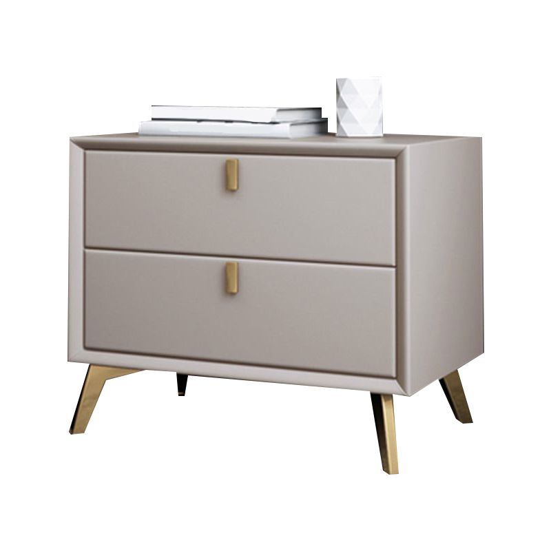 2-drawer Modern Accent Table Nightstand Antique Finish Nightstand