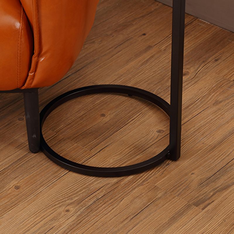 27.5" Tall Iron C Side Table Round Wood Side End Table for Living Room