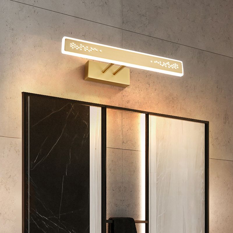 Post-Modern Vanity Lighting Rectangle Wall Light Fixture with Copper for Bathroom