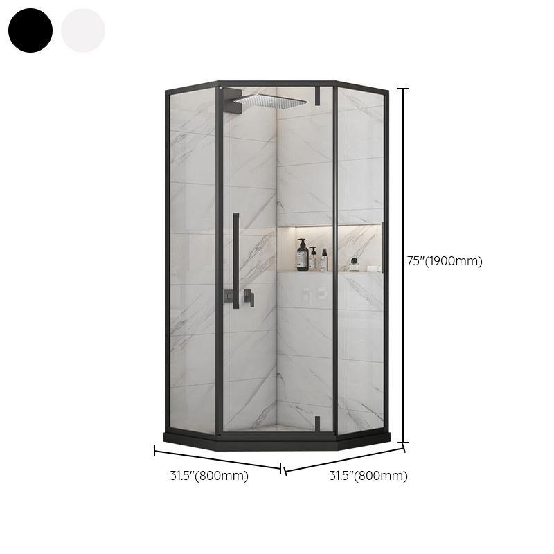 Shower Enclosure Semi-Frameless  Single Sliding Neo-Angle Shower Stall