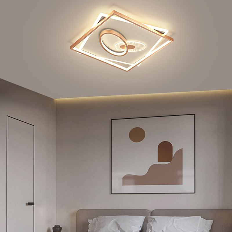 Modern Style Square Shape Ceiling Fixtures Metal 4 Light Ceiling Mounted Lights