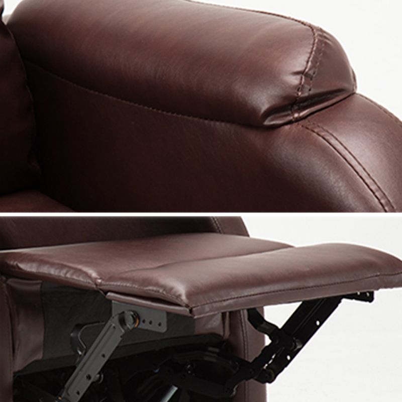 Faux Leather Manual Recliner 25.6" Wide Recliner with Adjustable Headrest