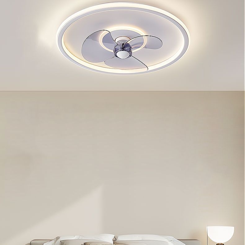 Nordic Style Metal Ceiling Fan Lamp Circle Shape Colorful Ceiling Fan Light for Bedroom