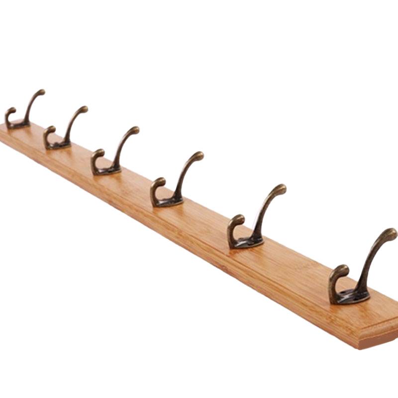 Modern Wooden Entryway Coat Rack Wall-Mounted Coat Hanger with Hooks