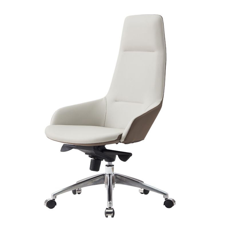 Modern Armless Office Chair Tilt Mechanism No Distressing Leather Ergonomic Desk Chair