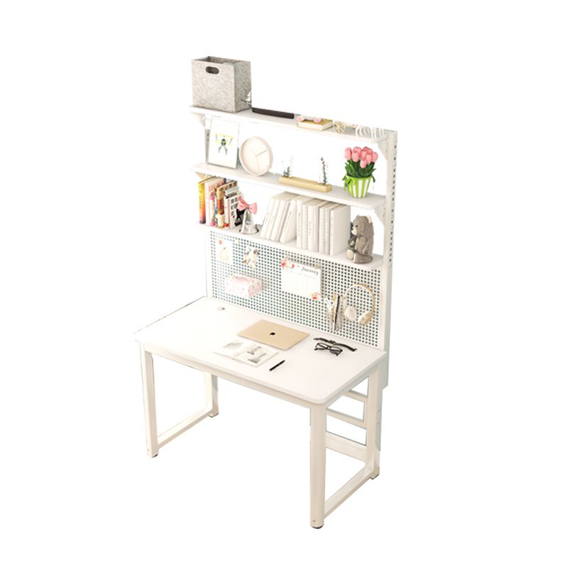 Home Kids Desk with Shelf Wooden Writing Desk Kids Desk in White