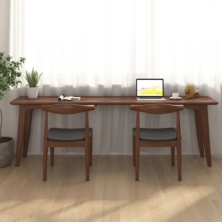 Modern Rectangular Writing Desk Solid Wood 4 Legs Office Desk for Home