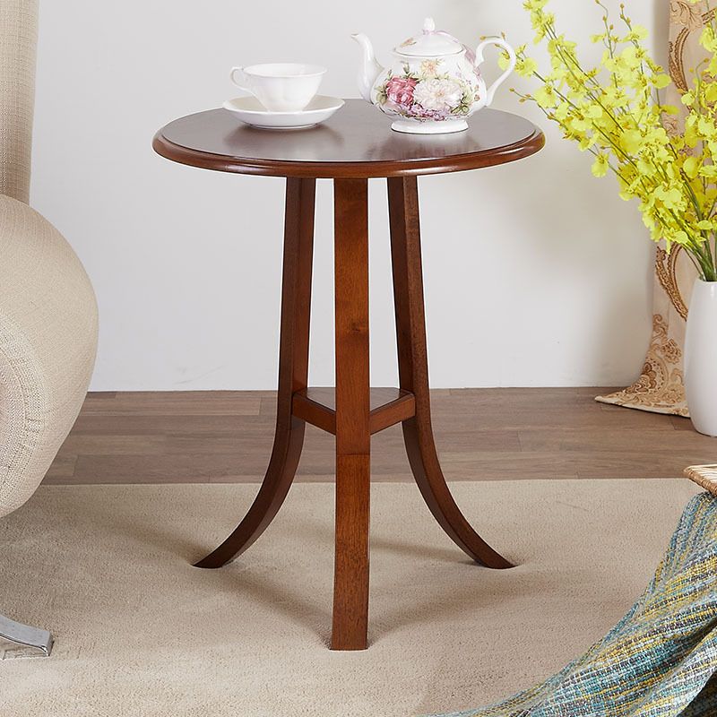 Modern Wooden 3 Leg  Base Brown/White Round Coffee Table End Table