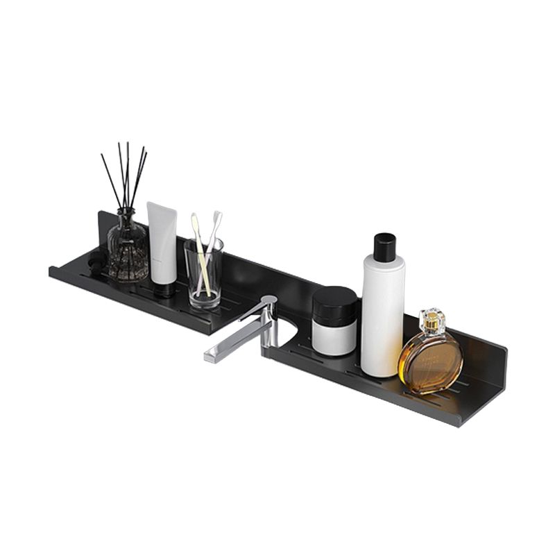 2-Piece Modern Style Bathroom Hardware Set Bath Shelf in Aluminum