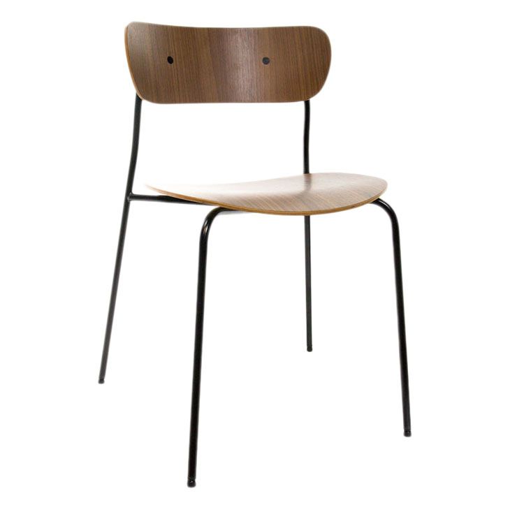 Industrial Dining Side Chair Bentwood Dining Chair with Black Legs