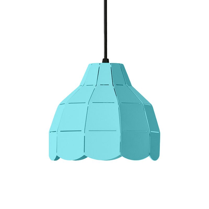 Scallop Dome Light Light Macaron Metal 1 Rose clair / jaune / pendentif bleu pour le salon