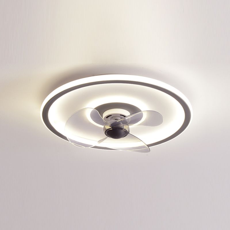 Circular Dinner Ceiling Fan Light Metal Minimalist LED Flush Mount Ceiling Lighting