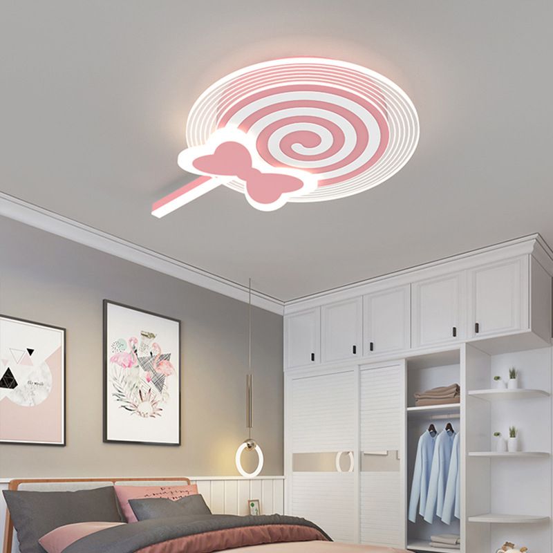 Modern LED Ceiling Lamp Macaron Flush Mount Light Fixture for Kids' Room