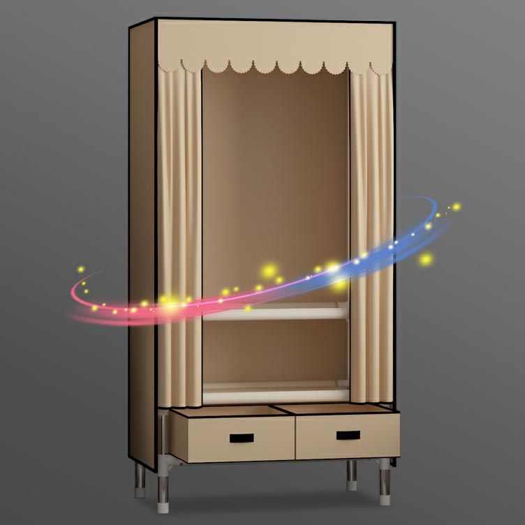 Modern Armoire Bedroom Small Wardrobe Armoire with 2 Drawers