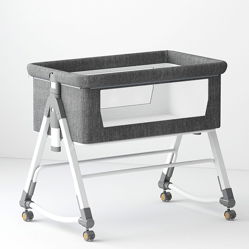 Industrial Nursery Crib in Metal with Guardrail Folding Crib