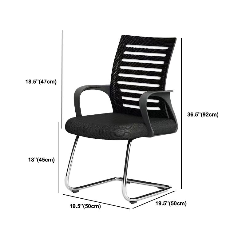 Modern Metal Conference Chair No Wheels Black Conference Chair