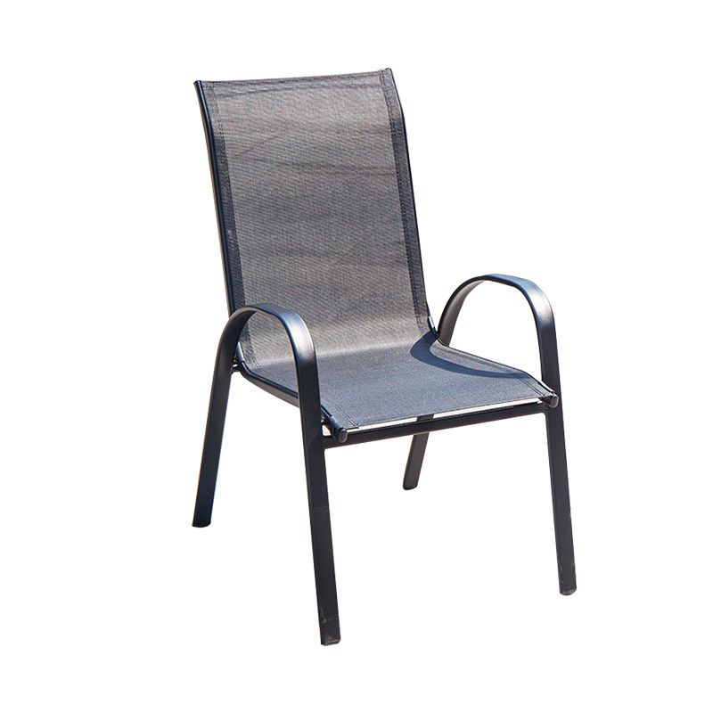 Metal Armed Chairs Stacking Dining Armchair UV Protective Chair