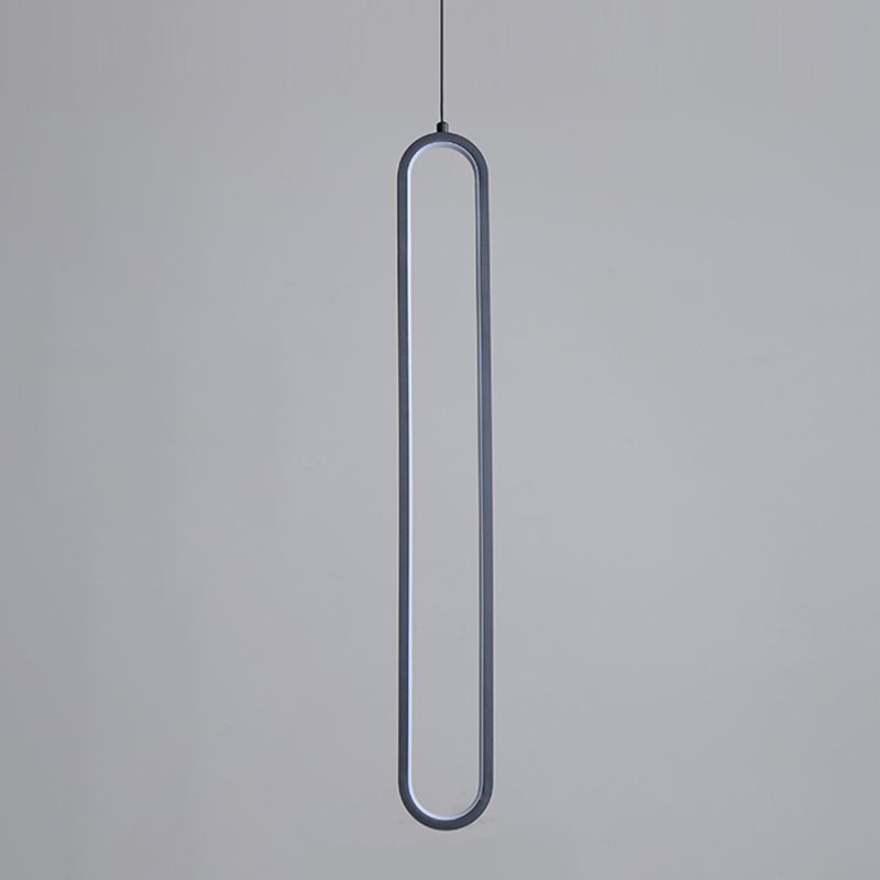 Contemporary Style Linear Shape Pendant Lighting Fixture Metal 1 Light Hanging Lamp