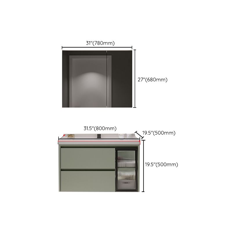 Contemporary Vanity Sink Wall-Mounted Bathroom Vanity Cabinet with Drawers