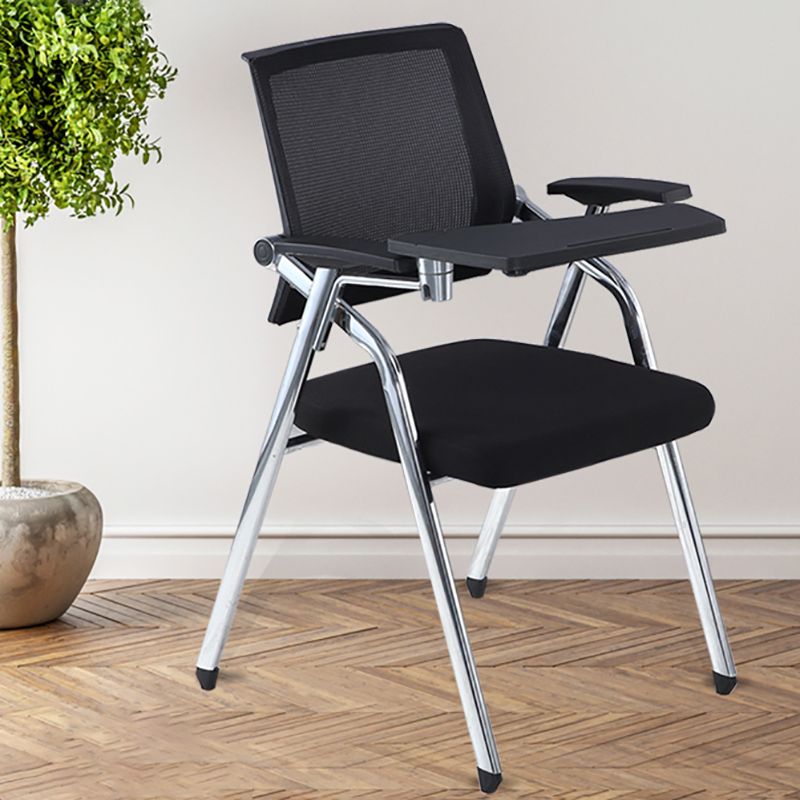 Metal Frame Modern Conference Chair Mid-back Computer Office Chair with Fixed Arms