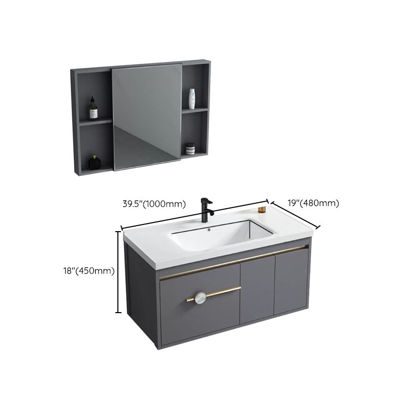 Glam Bathroom Vanity Set Wall Mount Faucet Included Bathroom Sink Vanity