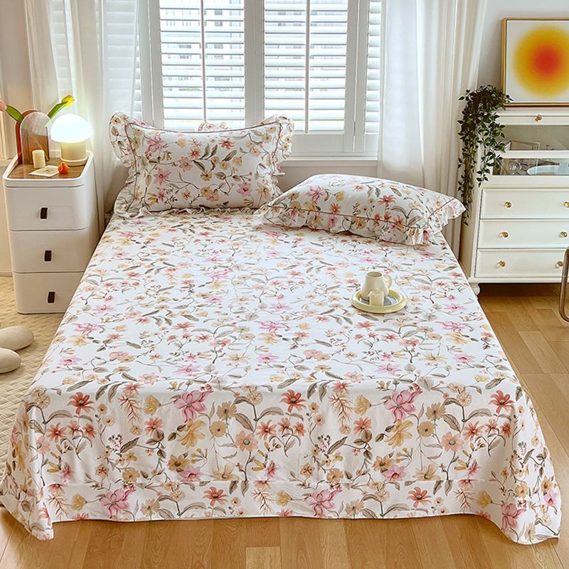 Floral Printed Bed Sheet Set Modern Elegant Sheet for Bedroom