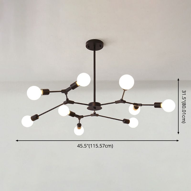 Industrial Multi Light Chandelier Adjustable Metal Hanging Light for Living Room