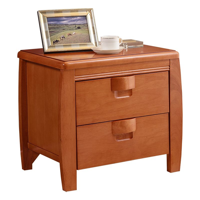 Solid Wood Night Table Modern Minimalist Bedside Table with Drawers