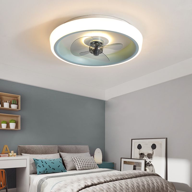 2 Light Ceiling Fan Lamp Modern Style Metal Ceiling Fan Lighting for Living Room