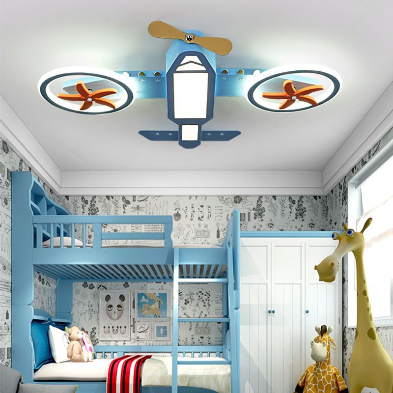 Nordic LED Ceiling Lam Plane Shade Flush Mount Light Fixture for Kids' Room