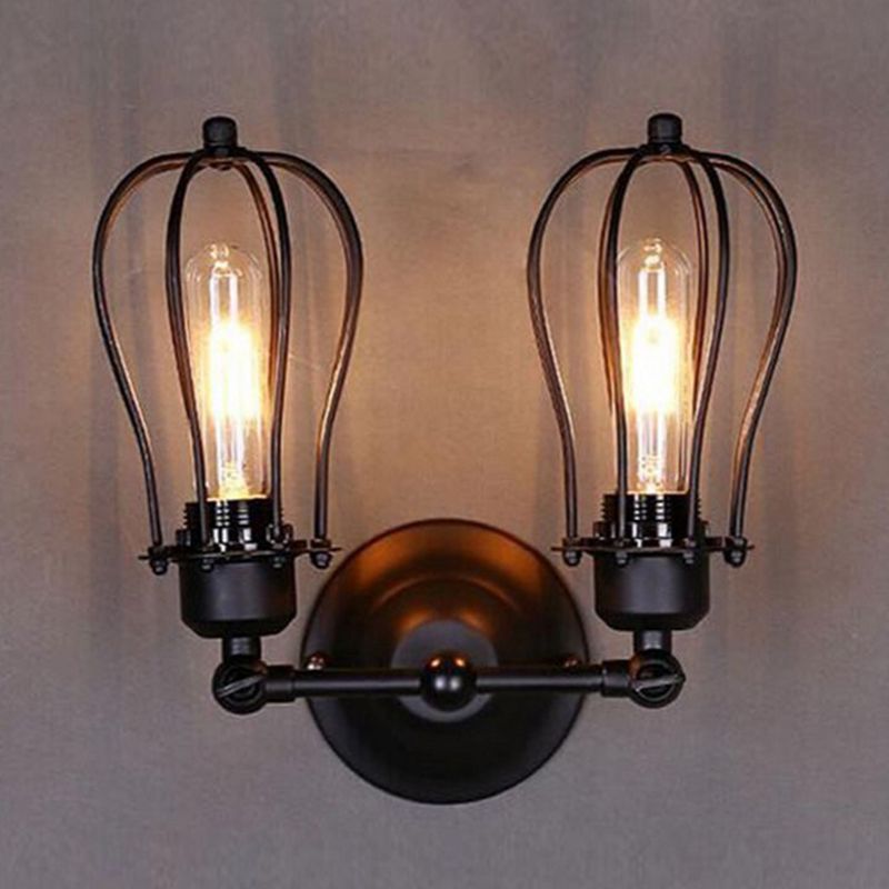 1 / 2 - Light Wall Sconce Iron Industrial Wall Light in Black / Distressed Copper