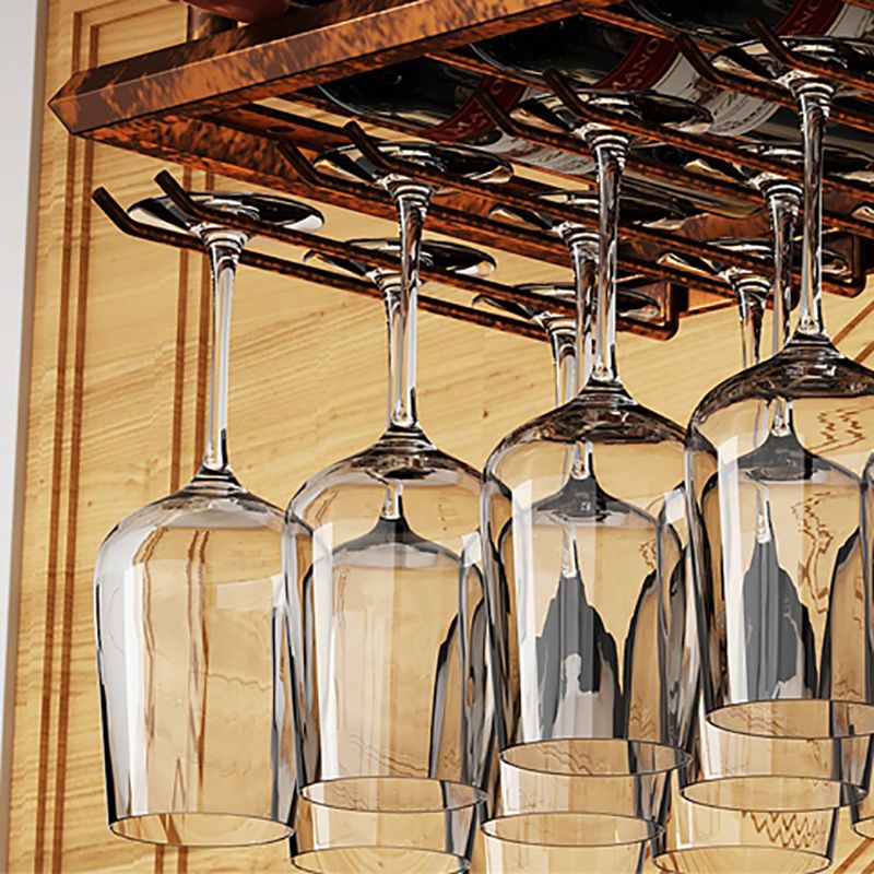 Industrial Metal Wine Bottle & Glass Rack Hanging Wine Rack Kit