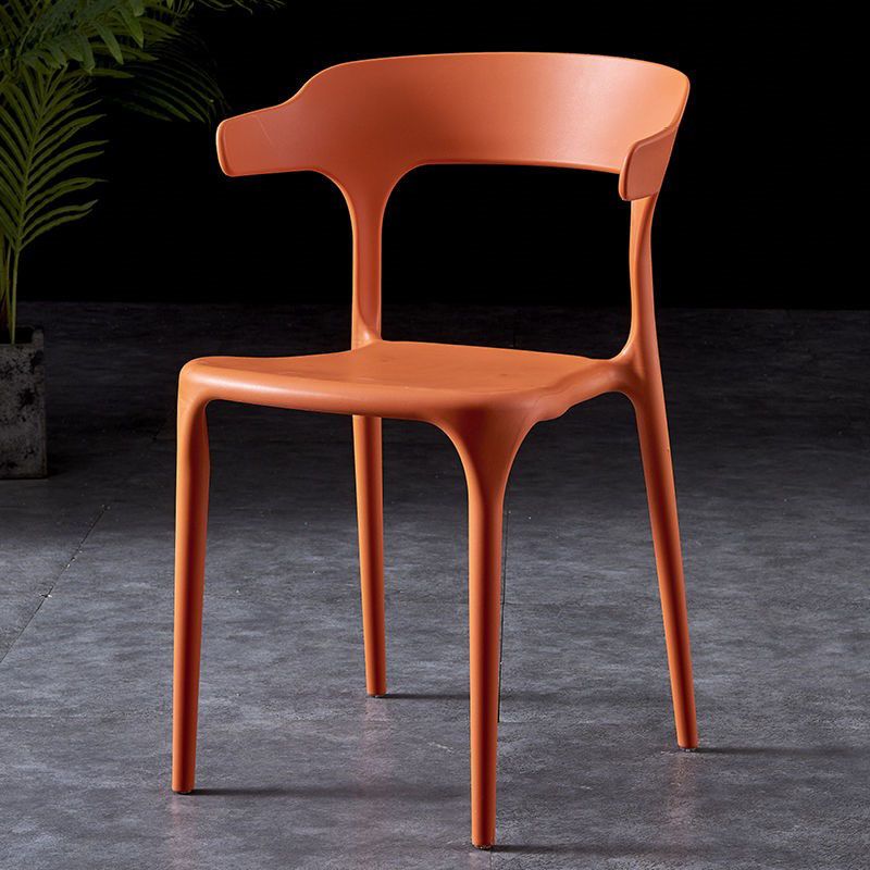 Scandinavian Plastic Restaurant Arm Chair Open Matte Finish Dining Chair