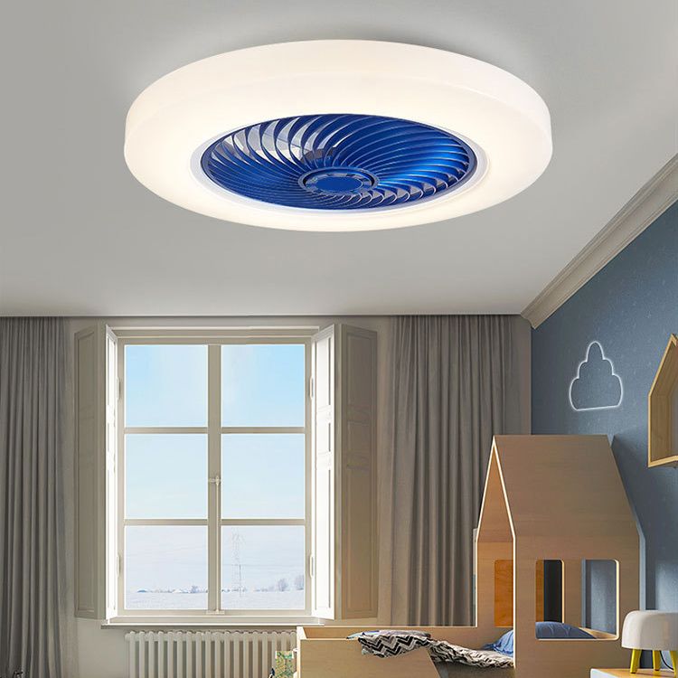 Luz de ventilador circular de estilo macarrón LED acrílico LED Semi Flush Mount Lighture