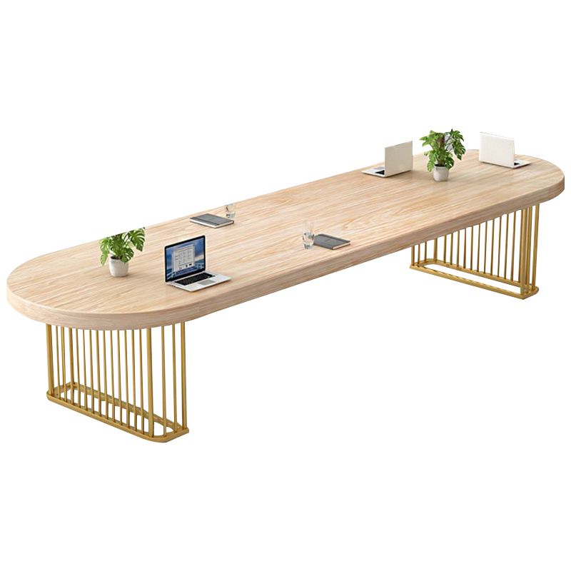 Industrial Solid Wood Office Desk Oval Writing Desk for Office